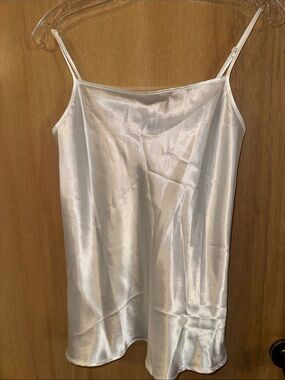 Vintage mark. Silky White Satin Camisole Adjustable Straps Small
